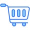Shopping cart blue line icon, Black Friday glyph style store or market shopping commerce, shop sale icon design