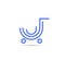 Shopping cart blue line icon, outline vector sign