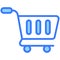 shopping cart Blue Outline icon, Shopping and Discount Sale icon