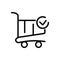 Shopping cart with check mark icon