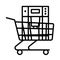 Shopping Cart With Cofee Machine Icon