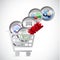 Shopping cart commerce concept illustration