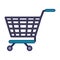Shopping cart commerce isolated blue lines