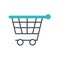 Shopping cart commerce isolated icon