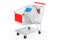 Shopping cart with digital radiator thermostatic valve, 3D rendering