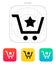 Shopping cart with favorites item icon.