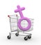 Shopping cart with female symbol inside