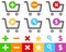 Shopping Cart Flat Icons Set