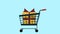 Shopping cart with gift HD animation