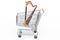 Shopping cart with harp, lyre. 3D rendering