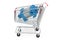Shopping cart with horizontal multistage pump. 3D rendering