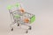shopping cart with the hourglass, the concept of a for a limited and valuable time