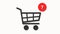 Shopping cart icon animation with counter. Online purchase, online shopping.