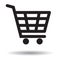 Shopping cart icon black and white