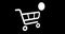 Shopping cart icon with counter added online commodity on white background