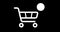 Shopping cart icon with counter added online commodity on white background