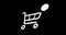 Shopping cart icon with counter added online commodity on white background