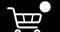 Shopping cart icon with counter added online commodity on white background