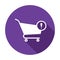Shopping cart icon with exclamation mark. Shopping cart icon and alert, error, alarm, danger symbol. Vector icon
