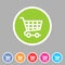 Shopping cart icon flat web sign symbol logo label