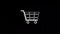 Shopping cart icon with glitch art effect. Retro futurism 80s 90s dynamic wave style. Video signal damage with tv noise