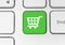 Shopping cart icon on green keyboard button