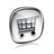 shopping cart icon grey glass.