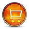 Shopping cart icon shiny bright orange round button illustration