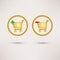 Shopping cart icons. Plus and minus signs. Vector
