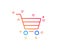 Shopping cart line icon. Online buying sign. Vector