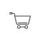 Shopping cart line icon, outline vector sign, linear style pictogram isolated on white.