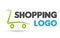 Shopping cart logo speed online selling market shipping buy and sell shop retail whole sale store check out  more go icon vector