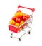 Shopping cart with massive multicolored grape tomatoes