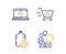 Shopping cart, Medical help and Refill water icons set. Search people sign. Vector