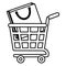 Shopping cart online bag gift outline