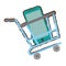 Shopping cart online green mobile phone screen sketch