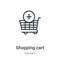 Shopping cart outline vector icon. Thin line black shopping cart icon, flat vector simple element illustration from editable