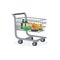 Shopping cart. Products in the basket, vector illustration
