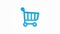 Shopping Cart realistic icon. 3d line vector illustration. Top view