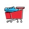 Shopping cart with shoe tennis