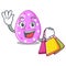 Shopping cartoon shape easter color on eggs