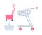 Shopping Carts and Baskets Vector Illustration