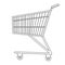 Shopping carts icon, line, sketch, doodle style. Metal trolley, for purchases in a supermarket on white