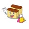 Shopping castella cake prepared in cartoon tray