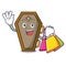 Shopping coffin character cartoon style