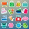 Shopping color icons set