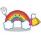 Shopping colorful rainbow character cartoon