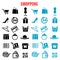 Shopping and commerce flat icons set