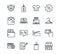 Shopping commercial icons set line style