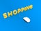 Shopping and computer mouse. Online trading.